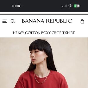 New XL Banana Republic heavy cotton cropped t-shirt